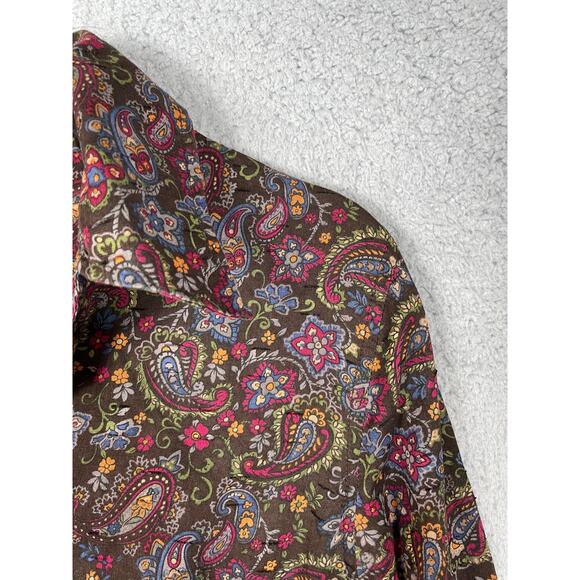 Coldwater Creek Womens Size M Paisley Print Textured Button Up Shirt - Picture 9 of 12